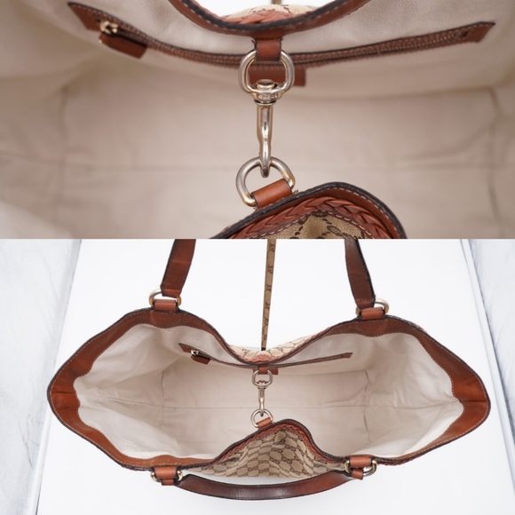 X32❤️Gucci GG Canvas and Leather Brick Lane Tote Gucci - Picture 12 of 15
